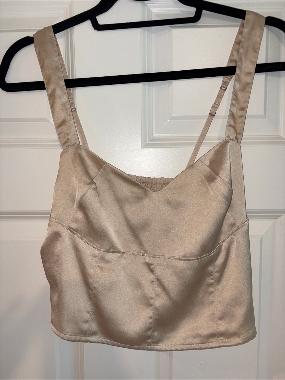 Abercrombie & Fitch Champagne Satin Crop Top